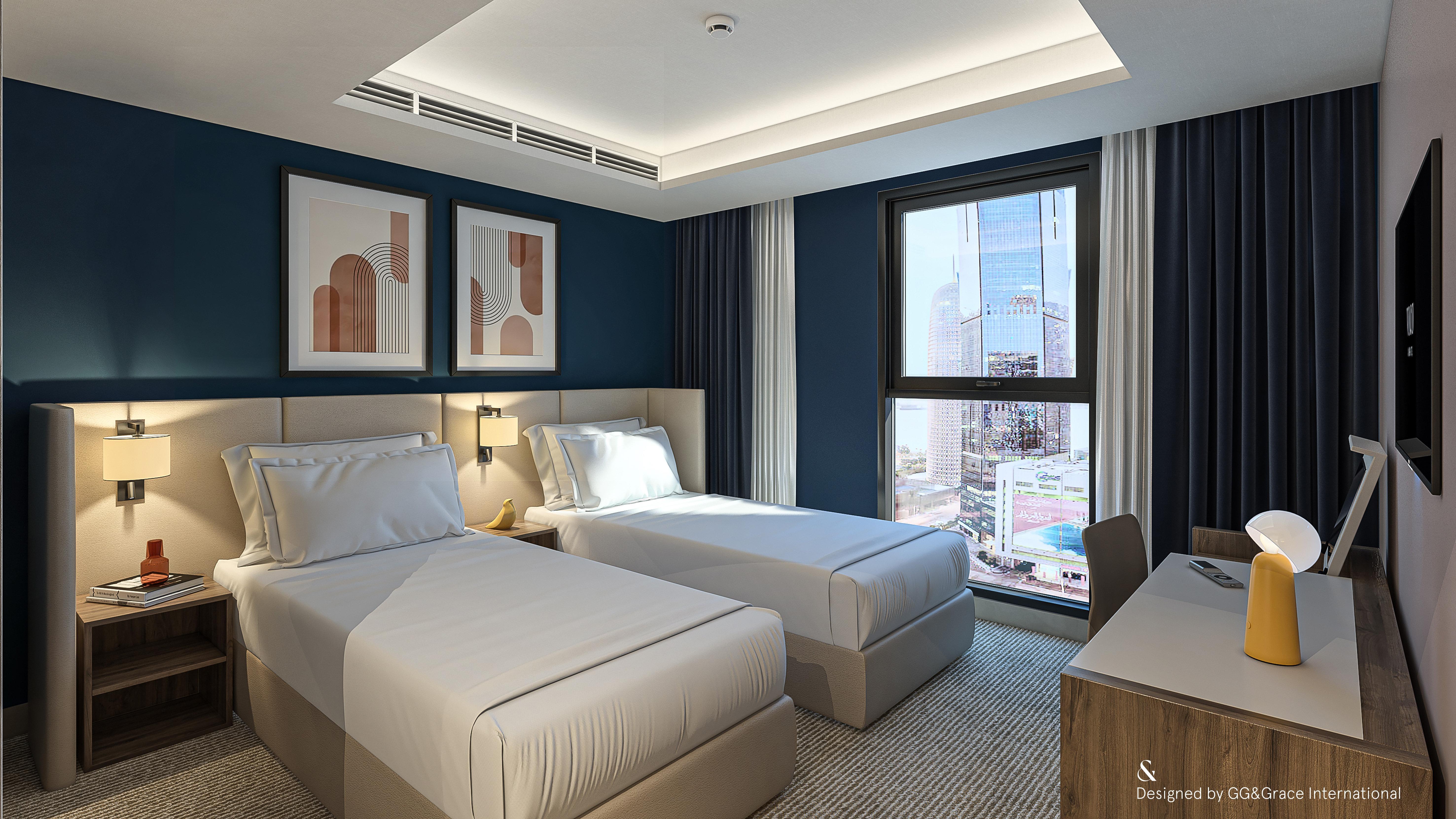 Voco Doha West Bay Suites By Ihg Exterior foto A guest room at the hotel